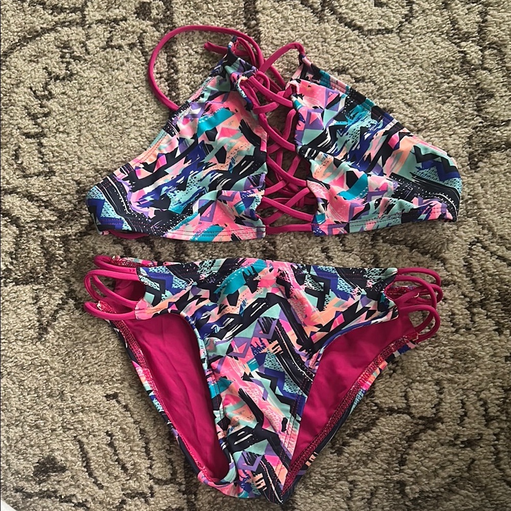 Colorful Strappy Bikini Set dippin daisys brand